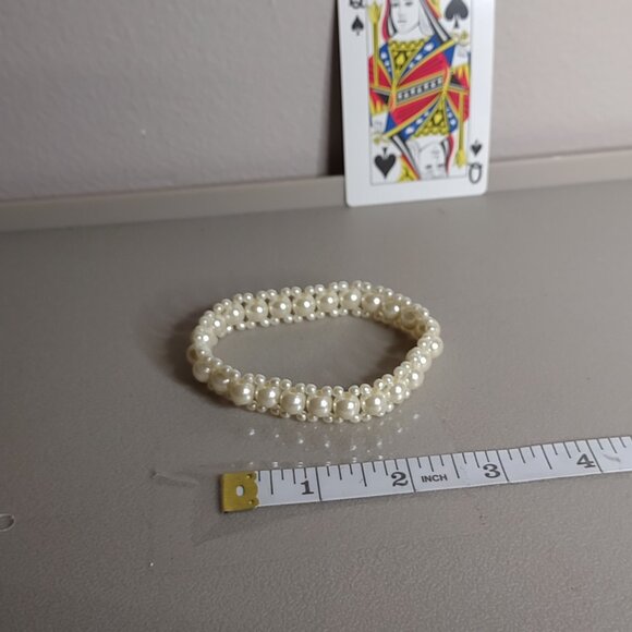 5 Pc Faux Pearl / Pearl Necklace And Bracelet Lot - Picture 3 of 12